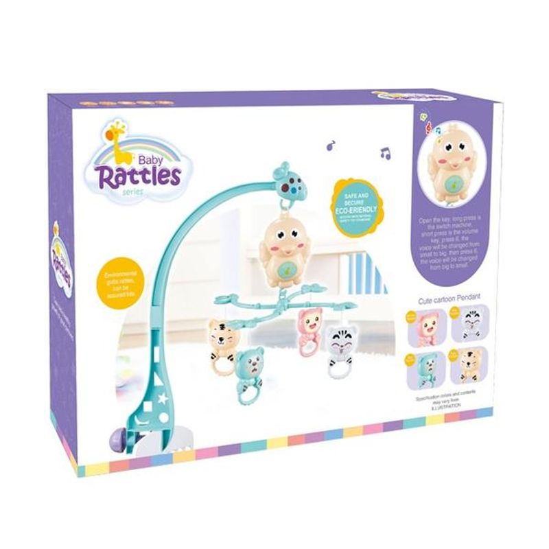 Jucarii, Copii si Bebe - Jucarii si jocuri - Jucarii bebelusi - Carusel patut - Carusel muzical pentru patut Jungle Bleu - Infinity.ro