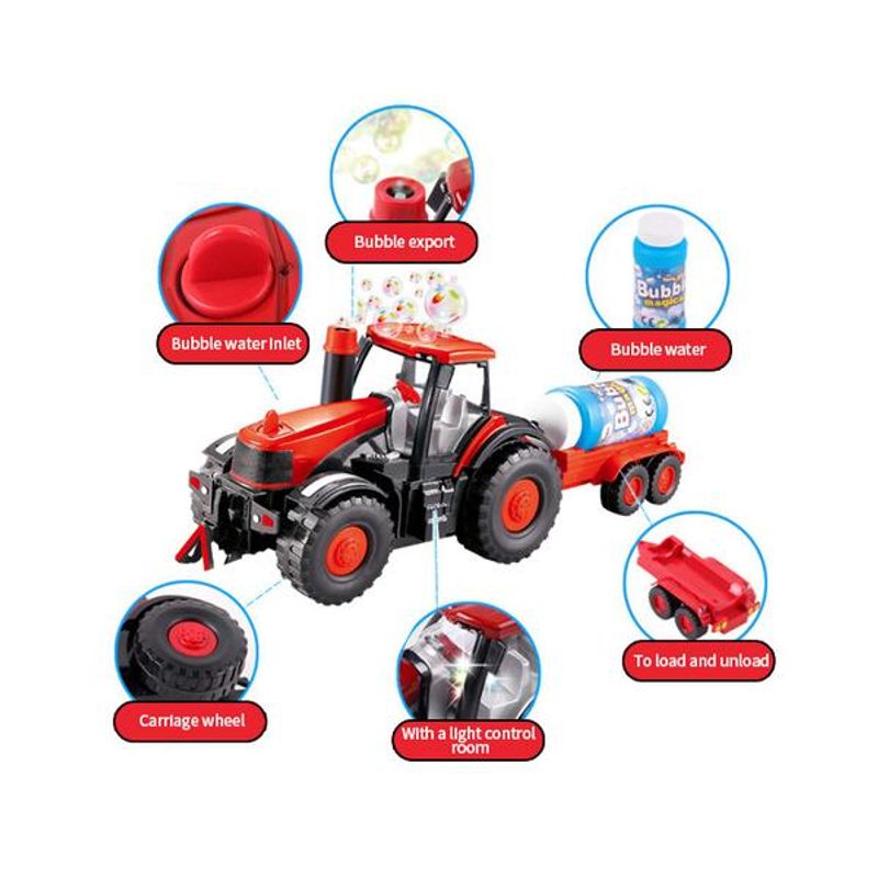 Jucarii, Copii si Bebe - Jucarii si jocuri - Jucarii & jocuri educative - Jucarii interactive - Jucarie de Facut Baloane de Sapun pentru Copii Tractoras cu remorca - Infinity.ro