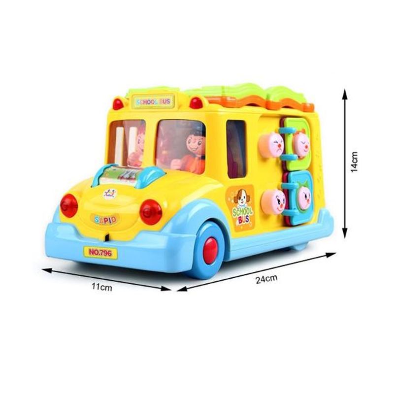 Jucarii, Copii si Bebe - Jucarii si jocuri - Jucarii bebelusi - Jucarii interactive bebelusi - Autobuz scolar cu sunete si lumini, Hola Toys - Infinity.ro