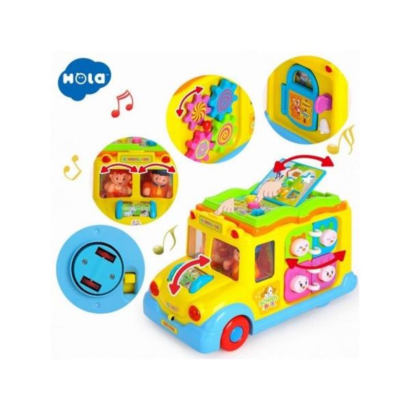 Jucarii, Copii si Bebe - Jucarii si jocuri - Jucarii bebelusi - Jucarii interactive bebelusi - Autobuz scolar cu sunete si lumini, Hola Toys - Infinity.ro