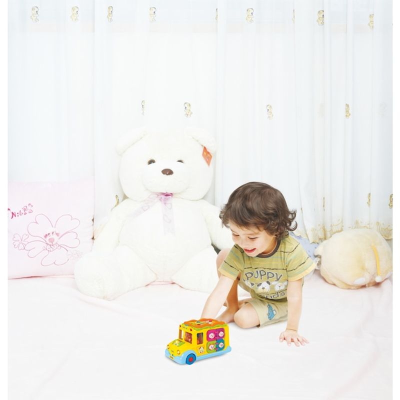 Jucarii, Copii si Bebe - Jucarii si jocuri - Jucarii bebelusi - Jucarii interactive bebelusi - Autobuz scolar cu sunete si lumini, Hola Toys - Infinity.ro