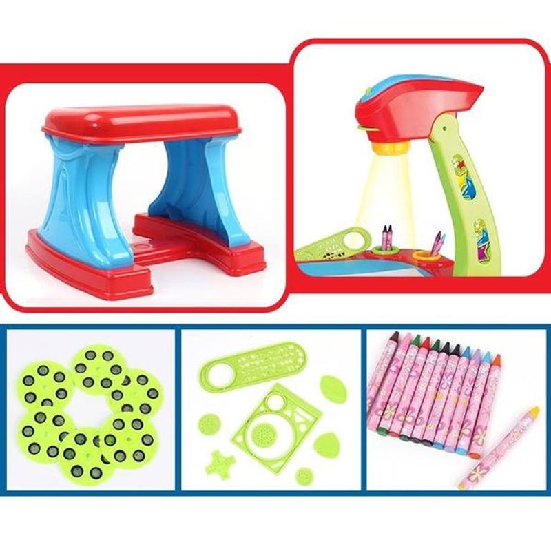 Jucarii, Copii si Bebe - Jucarii si jocuri - Jucarii & jocuri educative - Seturi pictura si desen - Birou cu proiector si scaunel pentru desen - Infinity.ro