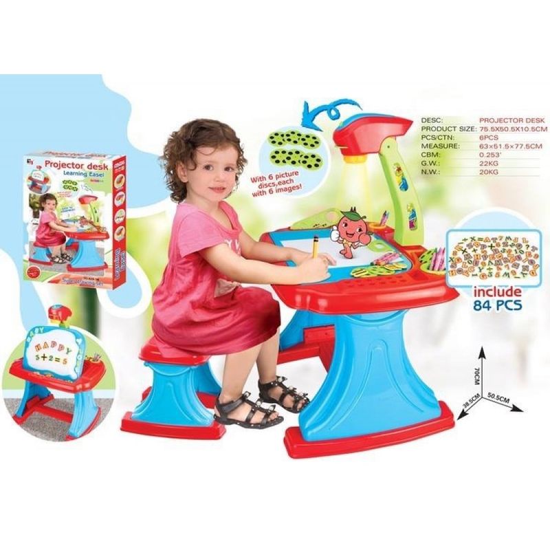 Jucarii, Copii si Bebe - Jucarii si jocuri - Jucarii & jocuri educative - Seturi pictura si desen - Birou cu proiector si scaunel pentru desen - Infinity.ro