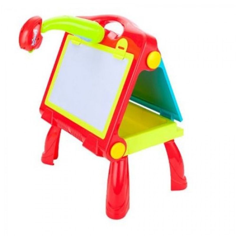 Jucarii, Copii si Bebe - Jucarii si jocuri - Jucarii & jocuri educative - Jocuri si jucarii educative - Set pentru baieti - masuta cu tablita dubla si proiector 4 in 1 - Infinity.ro