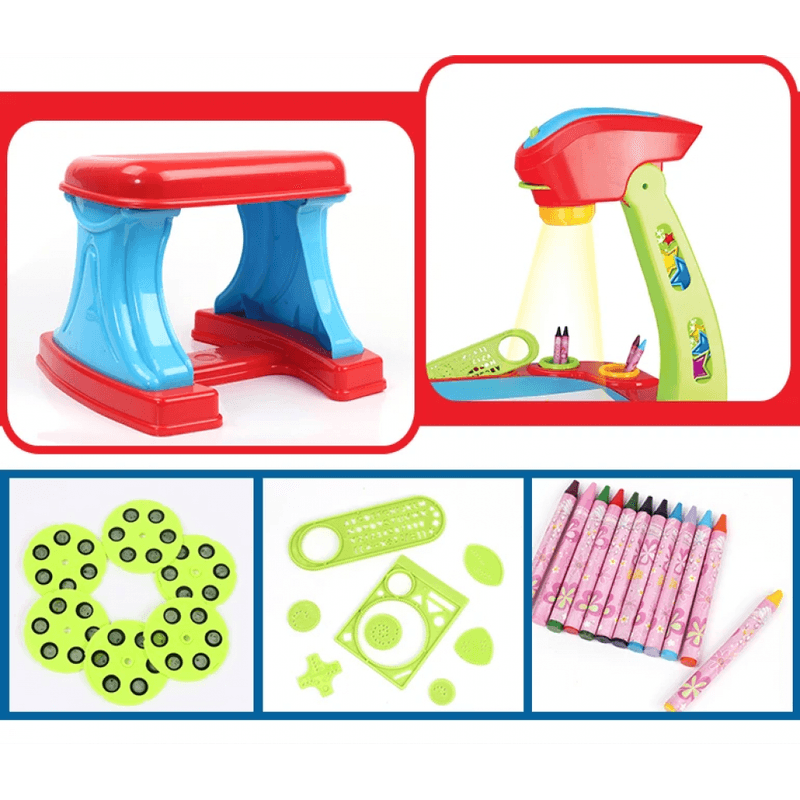 Jucarii, Copii si Bebe - Jucarii si jocuri - Jucarii & jocuri educative - Seturi pictura si desen - Birou cu proiector si scaunel pentru desen - Infinity.ro