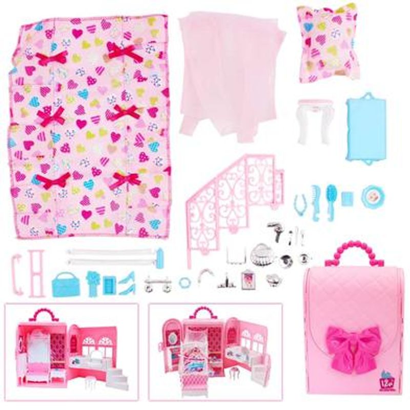 Jucarii, Copii si Bebe - Jucarii si jocuri - Papusi si accesorii - Casute de papusi si mobilier - Set de joaca – Dormitor pentru papusi Deluxe - Infinity.ro
