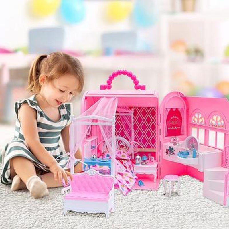 Jucarii, Copii si Bebe - Jucarii si jocuri - Papusi si accesorii - Casute de papusi si mobilier - Set de joaca – Dormitor pentru papusi Deluxe - Infinity.ro