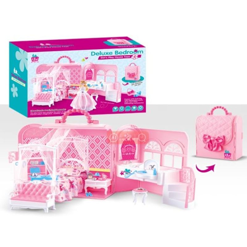 Jucarii, Copii si Bebe - Jucarii si jocuri - Papusi si accesorii - Casute de papusi si mobilier - Set de joaca – Dormitor pentru papusi Deluxe - Infinity.ro
