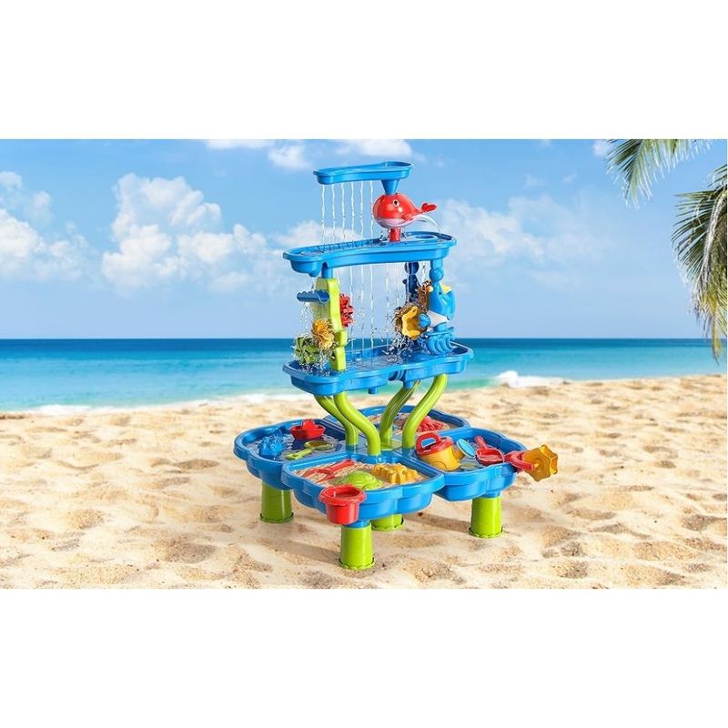 Jucarii, Copii si Bebe - Jucarii si jocuri - Jucarii de exterior - Jucarii pentru plaja si nisip - Masuta de nisip si apa cu accesorii etajata - Infinity.ro