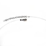 Fashion, accesorii si bijuterii - Femei - Bijuterii femei - Coliere femei - Colier cu fir transparent de silicon, simplu fara pandantiv, cu acesorii argintii si lantisor de inox pentru reglaj - Infinity.ro