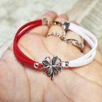 Market - Cadouri - Martisoare - Martisor Bratara Trifoi cu patru foi stilizat, din piele intoarsa eco lucrata manual by Wild Bracelets - Infinity.ro