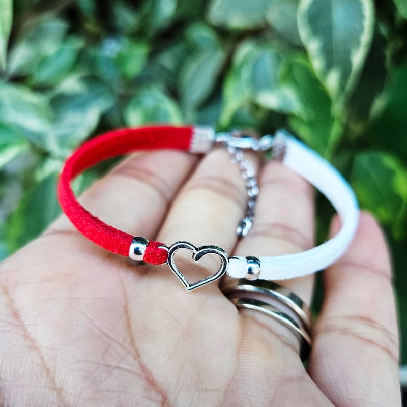 Market - Cadouri - Martisoare - Martisor Bratara Inimioara, din piele intoarsa eco lucrata manual by Wild Bracelets - Infinity.ro