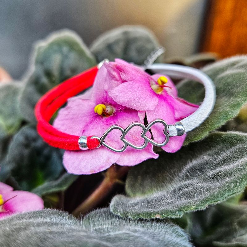 Market - Cadouri - Martisoare - Martisor Bratara 3 Inimioare, din piele intoarsa eco lucrata manual by Wild Bracelets - Infinity.ro