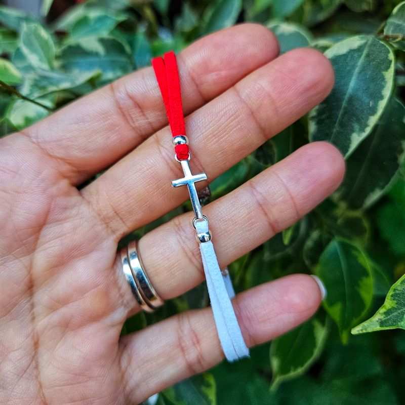 Market - Cadouri - Martisoare - Martisor Bratara Cruciulita, din piele intoarsa eco lucrata manual by Wild Bracelets - Infinity.ro