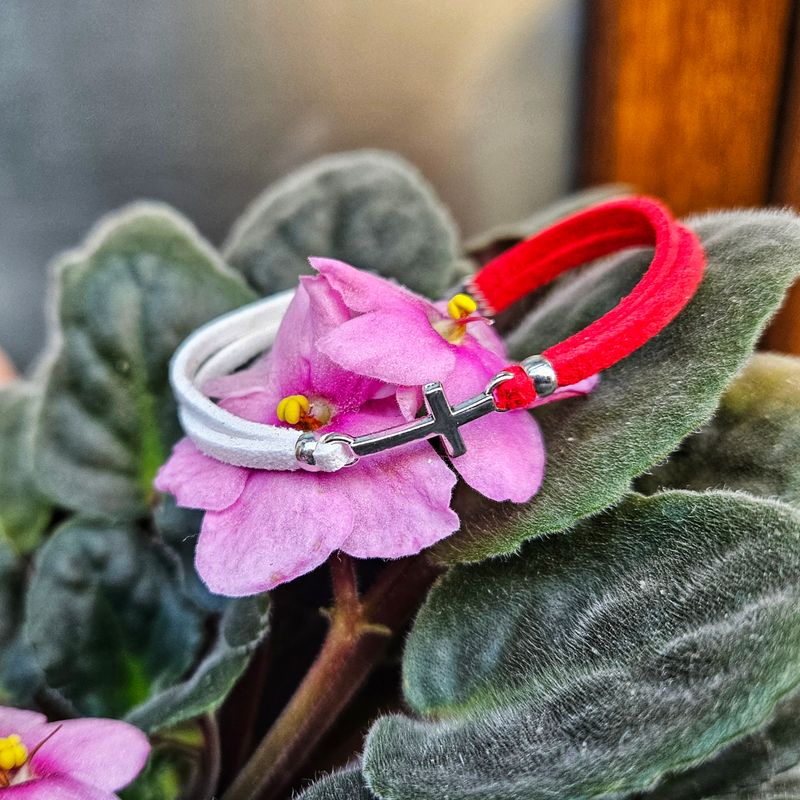 Market - Cadouri - Martisoare - Martisor Bratara Cruciulita, din piele intoarsa eco lucrata manual by Wild Bracelets - Infinity.ro