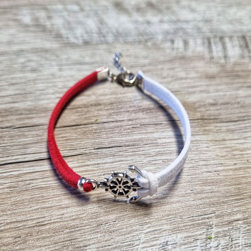 Market - Cadouri - Martisoare - Martisor Bratara Ancora cu Timona, din piele intoarsa eco lucrata manual by Wild Bracelets - Infinity.ro