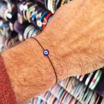 Fashion, accesorii si bijuterii - Barbati - Bijuterii barbati - Bratari barbati - Set 2 Bratari Tata si bebe cu ochi de deochi plat, reglabile din snur rosu, negru de matase - Infinity.ro