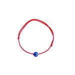 Fashion, accesorii si bijuterii - Femei - Bijuterii femei - Bratari femei - Bratara cu ochi de deochi plat, adult, reglabila din snur rosu de matase - Infinity.ro