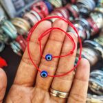 Fashion, accesorii si bijuterii - Femei - Bijuterii femei - Bratari femei - Bratara cu ochi de deochi plat, adult, reglabila din snur rosu de matase - Infinity.ro