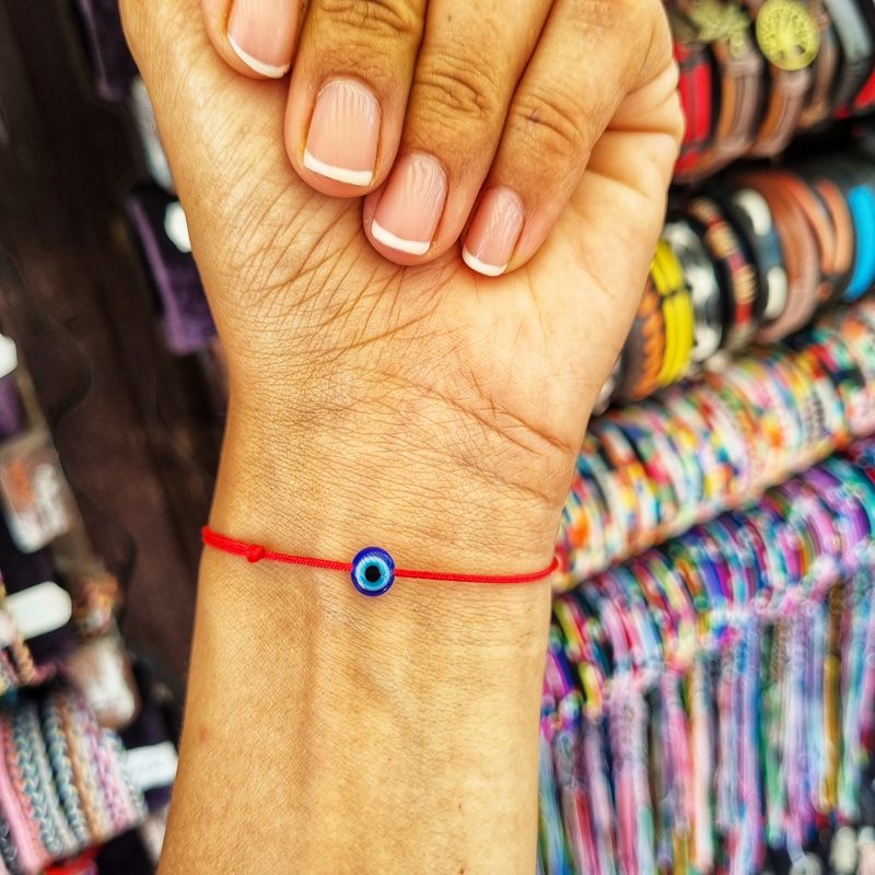 Fashion, accesorii si bijuterii - Femei - Bijuterii femei - Bratari femei - Set 2 Bratari Mamica si bebelus cu ochi de deochi plat, reglabile din snur rosu de matase - Infinity.ro