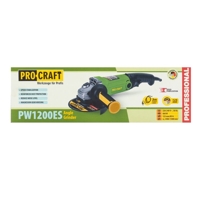 Casa si Gradina - Constructii - Scule electrice si accesorii - Polizoare - Flex polizor unghiular 1200 W cu variator PROCRAFT PW 1200ES - Infinity.ro