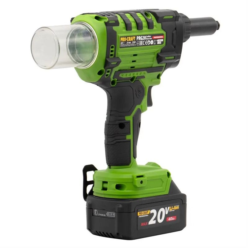 Casa si Gradina - Constructii - Scule electrice si accesorii - Masini de gaurit si insurubat - Masina de nituit nituri-pop cu 2 acumulatori 2 Ah si incarcator PROCRAFT PRG20 - Infinity.ro