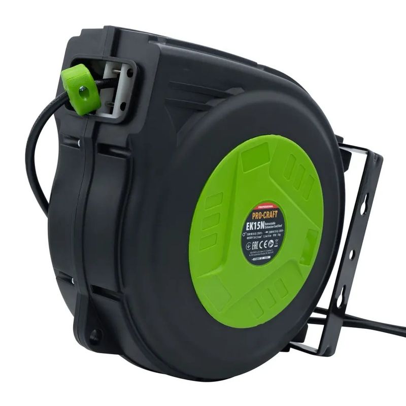 Casa si Gradina - Electrice - Accesorii electrice - Prelungitoare, triple, fise - Cablu prelungitor cu tambur automat 15 metri PROCRAFT EK15N - Infinity.ro