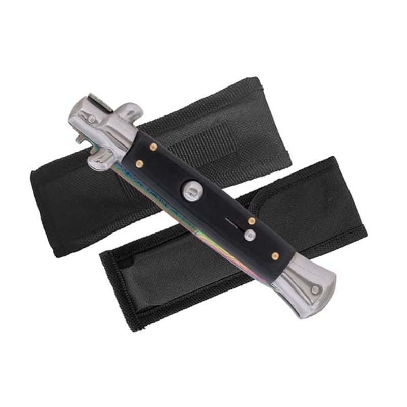 Sport si Outdoor - Camping - Cutite, bricege si accesorii - Cutite si bricege - Set doua cutite pliabile cu arc, DEPOX®, design italian clasic, husa inclusa, 22 cm, multicolor - Infinity.ro