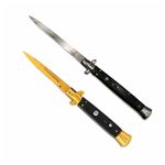 Sport si Outdoor - Camping - Cutite, bricege si accesorii - Cutite si bricege - Set doua bricege automate DEPOX®, otel inoxidabil, negru/auriu, 33/22 cm - Infinity.ro