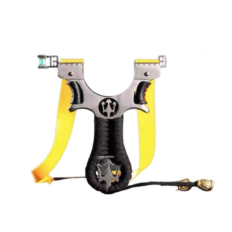 Sport si Outdoor - Camping - Accesorii camping si drumetii - Prastie de precizie multifunctionala cu laser, DEPOX®, metal cu vizor optic, 2 elastice de rezerva, 11 cm, negru - Infinity.ro