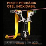 Sport si Outdoor - Camping - Accesorii camping si drumetii - Prastie de precizie multifunctionala cu laser, DEPOX®, metal cu vizor optic, 2 elastice de rezerva, 11 cm, negru - Infinity.ro