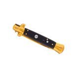 Sport si Outdoor - Camping - Cutite, bricege si accesorii - Cutite si bricege - Set doua bricege cu arc, DEPOX®, design italian clasic, husa inclusa, 22 cm, auriu - Infinity.ro