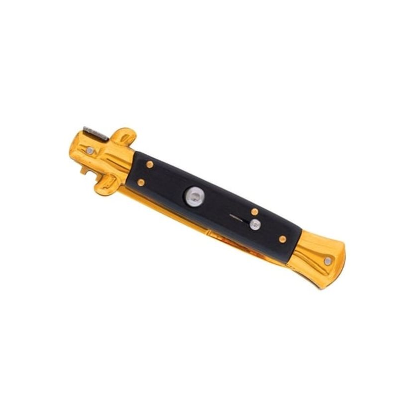 Sport si Outdoor - Camping - Cutite, bricege si accesorii - Cutite si bricege - Set doua bricege cu arc, DEPOX®, design italian clasic, husa inclusa, 22 cm, auriu/multicolor - Infinity.ro
