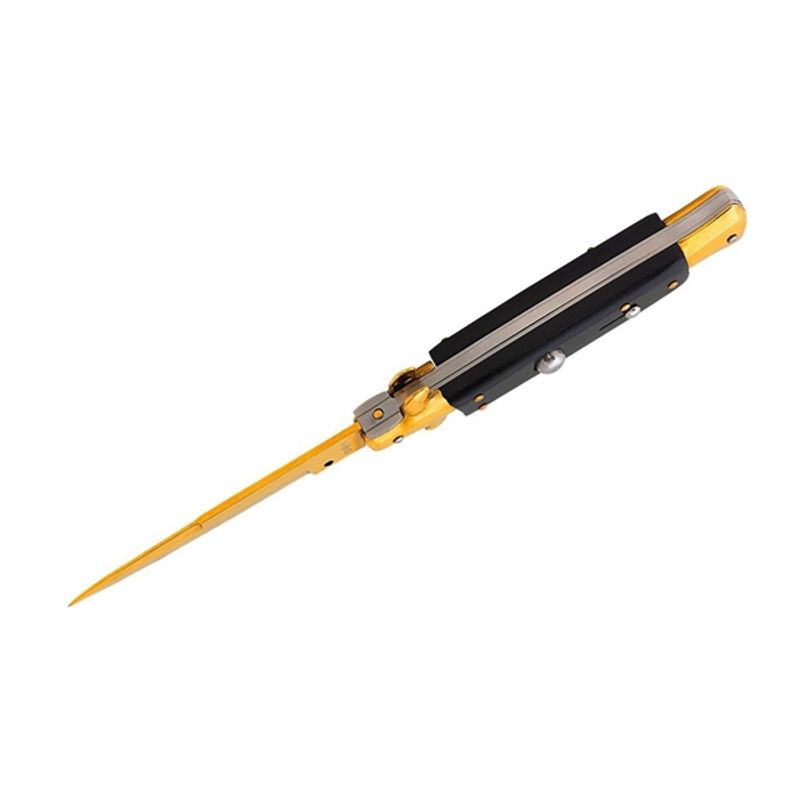 Sport si Outdoor - Camping - Cutite, bricege si accesorii - Cutite si bricege - Set doua bricege cu arc, DEPOX®, design italian clasic, husa inclusa, 22 cm, auriu/multicolor - Infinity.ro
