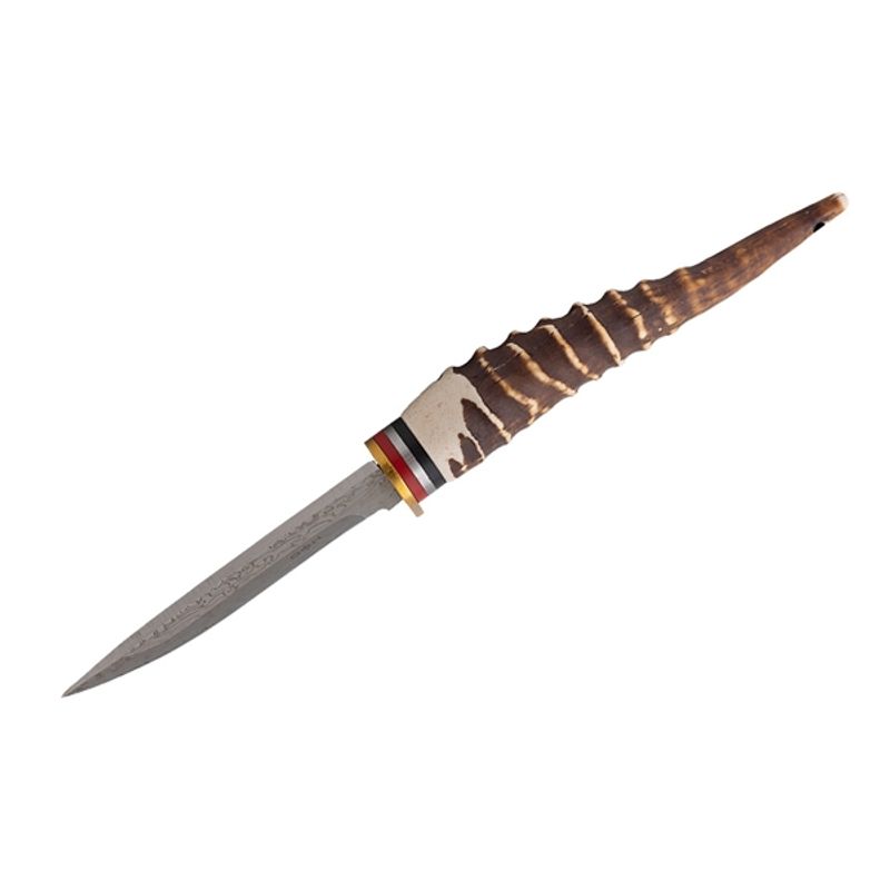 Sport si Outdoor - Camping - Cutite, bricege si accesorii - Cutite si bricege - Cutit de vanatoare cu lama fixa, DEPOX®, otel inoxidabil 440, maner imitatie corn de cerb, 24 cm - Infinity.ro