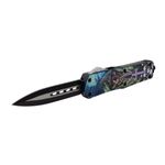 Sport si Outdoor - Camping - Cutite, bricege si accesorii - Cutite si bricege - Cutit automat cu arc, DEPOX®,  lama dubla tip pumnal, husa cordura, 23 cm - Infinity.ro
