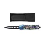 Sport si Outdoor - Camping - Cutite, bricege si accesorii - Cutite si bricege - Cutit automat cu arc, DEPOX®,  lama dubla tip pumnal, husa cordura, 23 cm - Infinity.ro