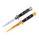 Sport si Outdoor - Camping - Cutite, bricege si accesorii - Cutite si bricege - Set doua bricege automate DEPOX®, otel inoxidabil, 22 cm, husa inclusa, negru/multicolor - Infinity.ro