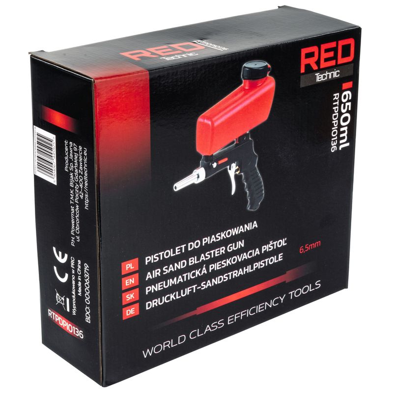 Auto si Moto - Reparatii si depanare - Scule auto - Scule si truse auto - Pistol pentru sablat, Red Technic, 650ml, RTPDPI0136 - Infinity.ro
