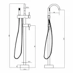 Casa si Gradina - Sanitare - Lavoar baie si accesorii - Baterii sanitare - Baterie cada montaj pe pardoseala Besco Illusion Negru mat - Infinity.ro