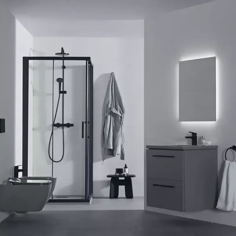 Casa si Gradina - Sanitare - Lavoar baie si accesorii - Lavoare si piedestale - Lavoar suspendat Ideal Standard i.life B gri lucios 61 cm cu orificiu baterie si preaplin - Infinity.ro