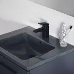 Casa si Gradina - Sanitare - Lavoar baie si accesorii - Lavoare si piedestale - Lavoar suspendat Ideal Standard i.life B gri lucios 61 cm cu orificiu baterie si preaplin - Infinity.ro