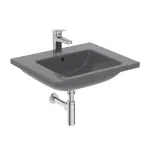 Casa si Gradina - Sanitare - Lavoar baie si accesorii - Lavoare si piedestale - Lavoar suspendat Ideal Standard i.life B gri lucios 61 cm cu orificiu baterie si preaplin - Infinity.ro