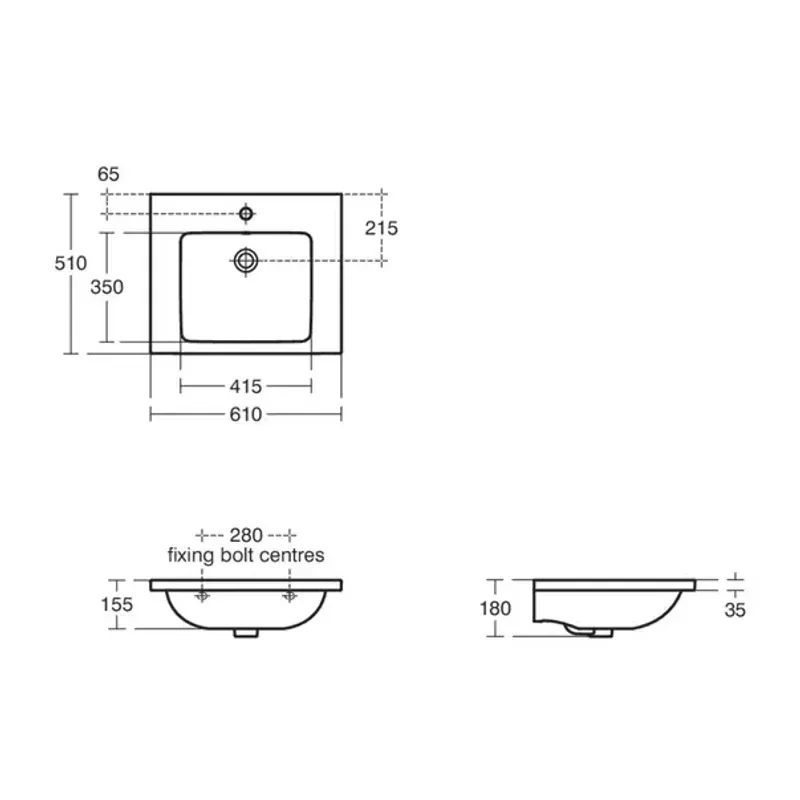 Casa si Gradina - Sanitare - Lavoar baie si accesorii - Lavoare si piedestale - Lavoar suspendat Ideal Standard i.life B gri lucios 61 cm cu orificiu baterie si preaplin - Infinity.ro