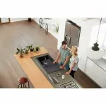 Casa si Gradina - Sanitare - Chiuveta bucatarie si accesorii - Chiuvete bucatarie - Chiuveta compozit Ferro Mezzo II reversibila 78x48 cm grafit - Infinity.ro