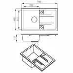 Casa si Gradina - Sanitare - Chiuveta bucatarie si accesorii - Chiuvete bucatarie - Chiuveta compozit Ferro Mezzo II reversibila 78x48 cm grafit - Infinity.ro