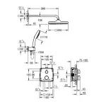 Casa si Gradina - Sanitare - Cazi si cabine de dus - Coloane si seturi de dus - Sistem de dus incastrat Grohe Precision cu palarie patrata Vitalio Comfort 250 negru mat - Infinity.ro