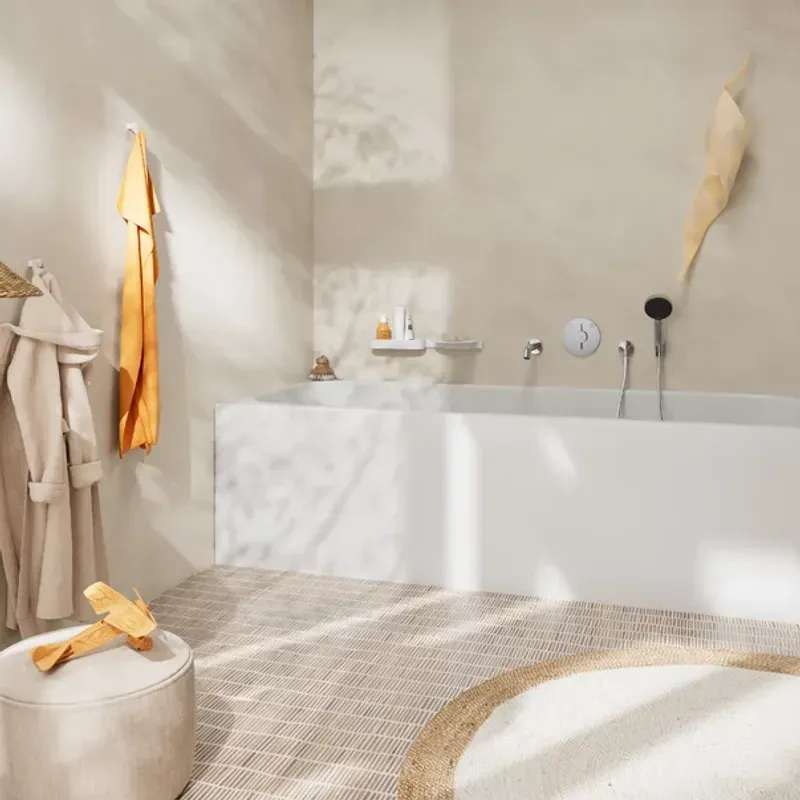 Casa si Gradina - Sanitare - Suporturi si accesorii baie - Accesorii baie - Cot iesire dus Hansgrohe FixFit S valva antireflux crom lucios - Infinity.ro