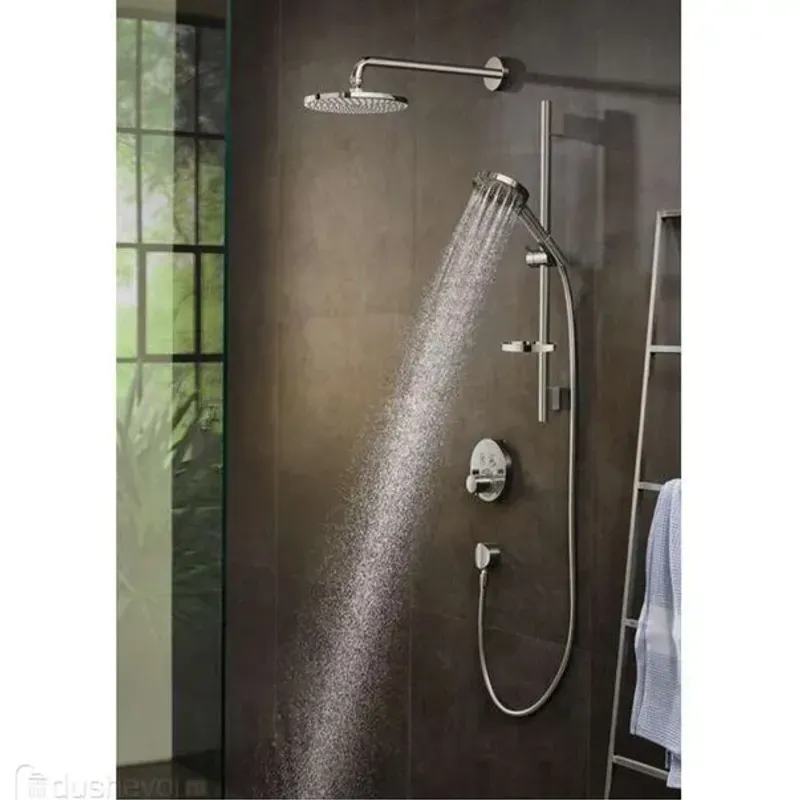 Casa si Gradina - Sanitare - Suporturi si accesorii baie - Accesorii baie - Cot iesire dus Hansgrohe FixFit S valva antireflux crom lucios - Infinity.ro