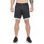 Sport si Outdoor - Echipament Sportiv - Imbracaminte sport - Pantaloni scurti sport - Pantaloni scurti, cu colanti pe interior, negru/alb, XL - Infinity.ro